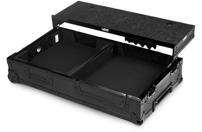 Flightcase echipamente DJ UDG Ultimate Flight Case Turntable & MIxer -  Laptop Shelf, + Trolley & Wheels