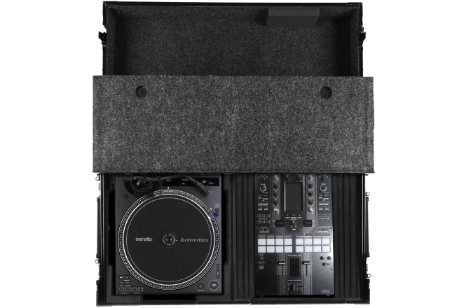 Flightcase echipamente DJ UDG Ultimate Flight Case Turntable & MIxer -  Laptop Shelf, + Trolley & Wheels
