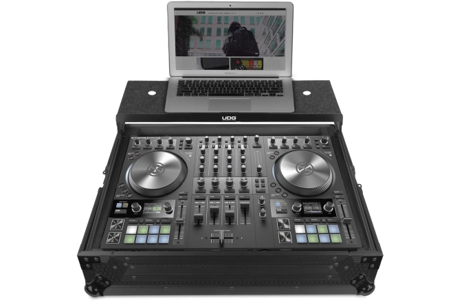 Flightcase pentru console DJ UDG Ultimate Flight Case NI Traktor Kontrol S4 Plus Laptop Shelf