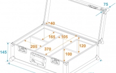 Flightcase PRO pentru 4 x LED IP PAR  Roadinger Flightcase 4x LED IP PAR 3x12W HCL