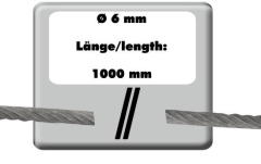 Funie de oțel Eurolite Steel Rope 1000x6mm silver with Thimble