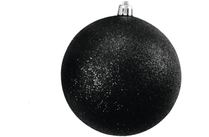 Glob decorativ Europalms Deco Ball 10cm, black, glitter 4x