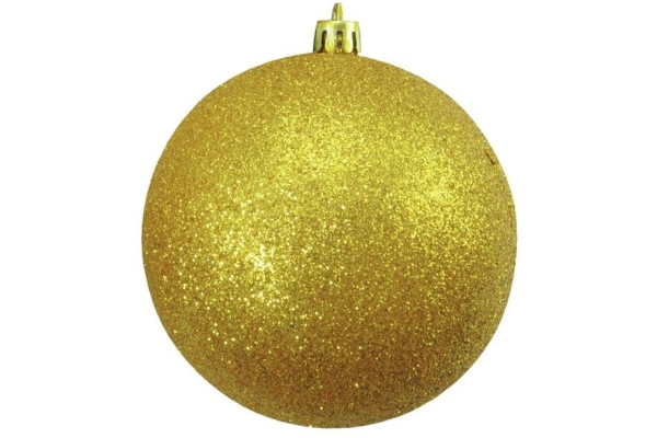 Deco Ball 10cm, gold, glitter 4x
