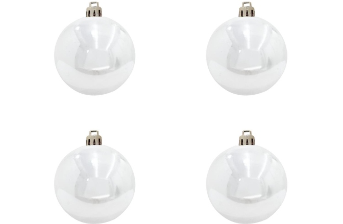 Glob decorativ Europalms Deco Ball 10cm, white 4x