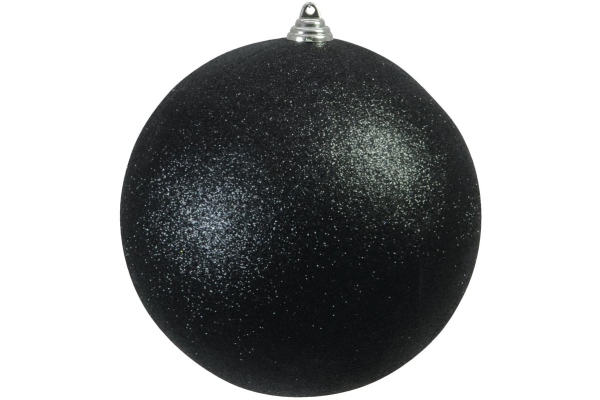 Deco Ball 20cm, black, glitter