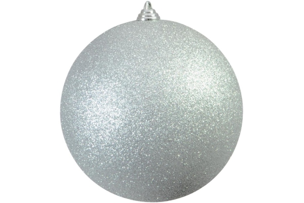 Deco Ball 20cm, silver, glitter