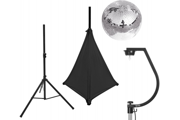 Set Mirror ball 30cm with stand and tripod cover black