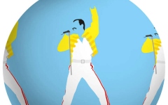 Glod de Crăciun No brand Christmas Bauble Freddie Mercury Blue