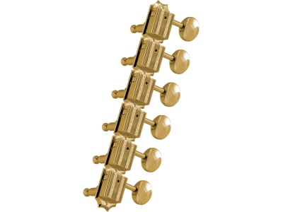 136G6 Vintage Deluxe Guitar Machines 6-in-Line Left Side Gold