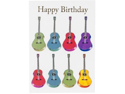 Happy Birthday Card - Jazzy Acoustic Guitar Design