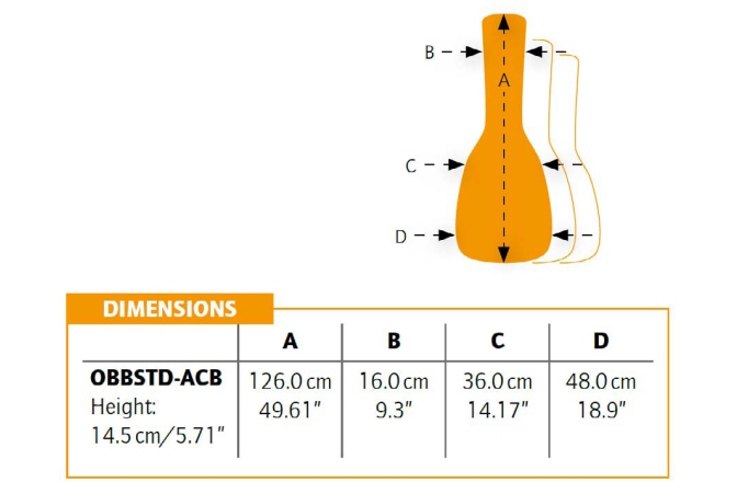 Husă chitară acustică bas Ortega Economy Series Acoustic Bass-Bag
