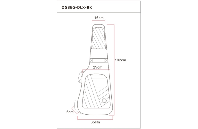Husă chitară electrică Ortega DeLuxe E-Guitar Gigbag - Black