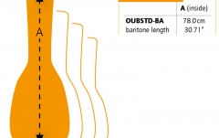 Husă Ukulele Ortega Economy Series Baritone-Ukulele-Bag - Black/Orange