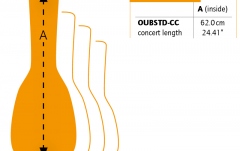 Husă Ukulele Ortega Economy Series Concert-Ukulele-Bag - Black/Orange