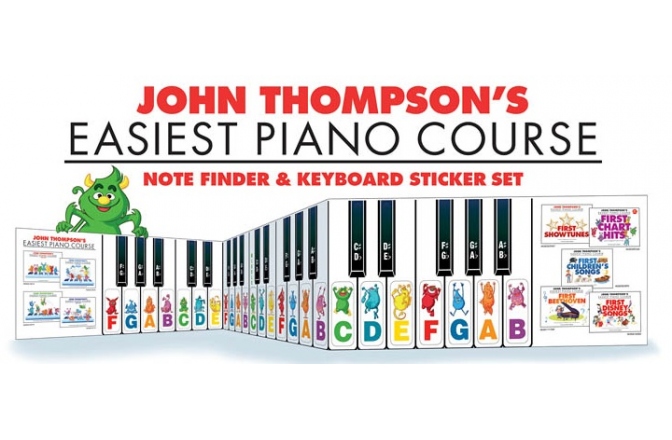 Indicatoare de note pentru pian John Thompson's Easiest Piano Course Notefinder