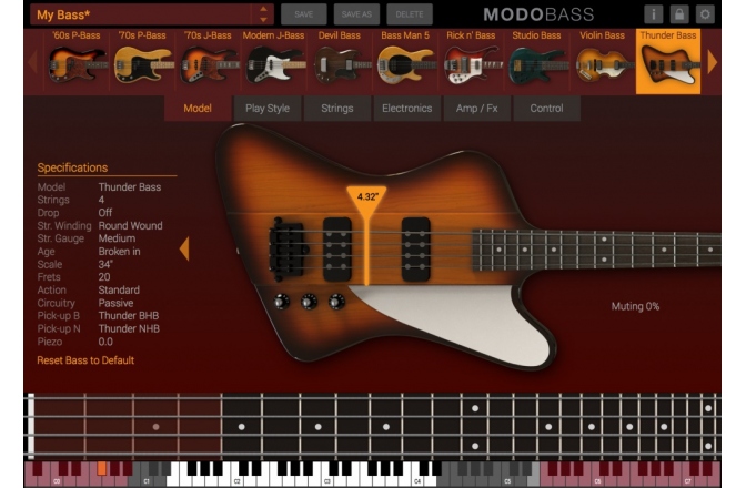 Instrument virtual de chitară bas IK Multimedia Modo Bass Boxed