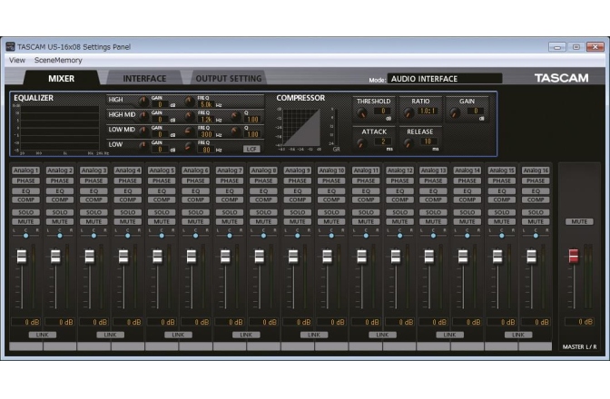 Interfata audio USB Tascam US-16X08