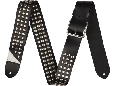 Stud Leather Strap Black 2.5
