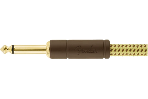 Fender Deluxe Instrument Cable, Straight/Angle, 5.5m, Tweed — 2