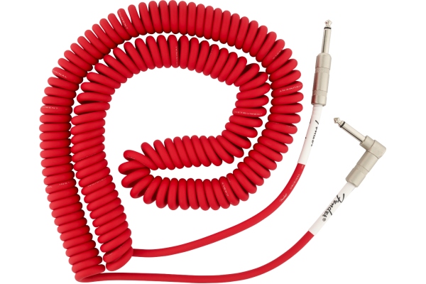 Fender Original Series Coil Cable Straight-Angle 30' Fiesta Red