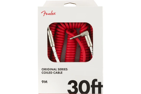 Fender Original Series Coil Cable Straight-Angle 30' Fiesta Red — 2