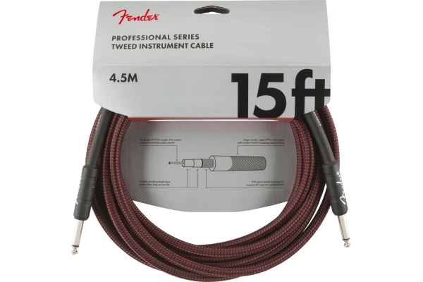 Fender Professional Series Instrument Cable 15' Red Tweed — 3