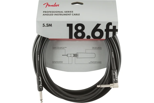 Fender Professional Series Instrument Cable Straight/Angle 18.6' Black — 4