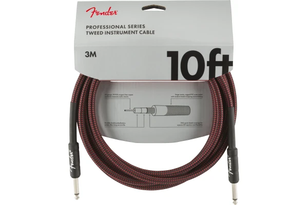 Fender Professional Series Instrument Cables 10' Red Tweed — 3