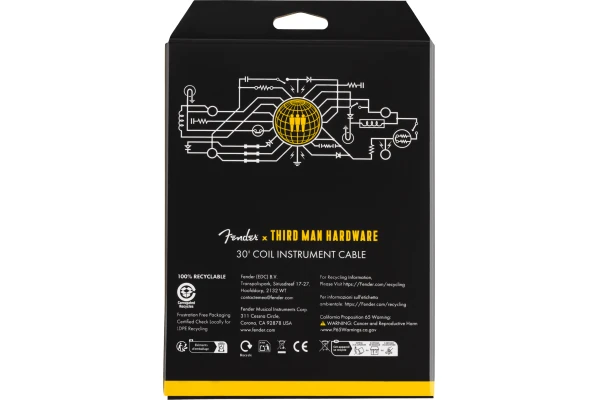 Fender X Third Man Hardware Yellow Coil Cable 9m — 3