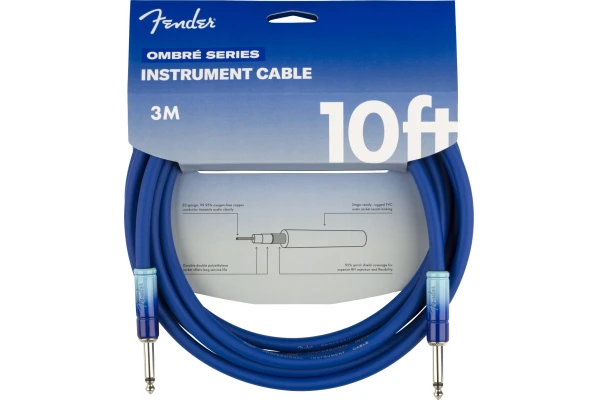 Fender Ombré Instrument Cable 3m - Belair Blue — 2