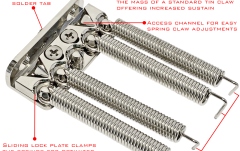 Kit accesorii bloc tremolo Floyd Rose AxLabs APTCNI - Tone Claw Locking Spring Claw, Nickel