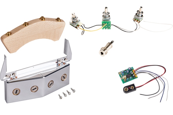 60089-4 - Complete Active Electronics & Pickup Set (Magnetic & Piezo) For Warwick Triumph Bass, 4-String  60089-4 - Complete Active Electronics & Pickup Set (Magnetic & Piezo) For Warwick Triumph Bass, 4-String