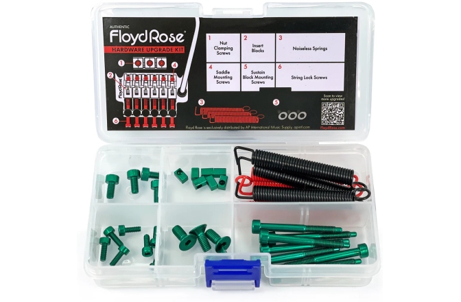 Kit hardware Floyd Rose®  Floyd Rose  FRUK1-SS-GN - Color Stainless Steel Hardware Upgrade Kit, Green