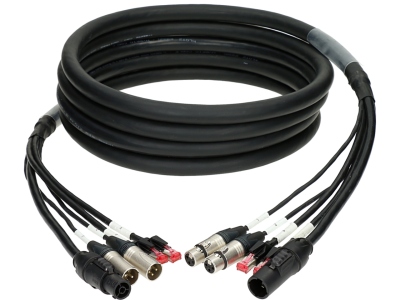 CAT5e & audio & power 3G2.5 hybrid cable2x RJ45 + 2x XLR 3p + powerCON TRUE1 - 10 A - 100 m