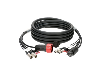 CAT5e & audio & power 3G2.5 hybrid cable2x RJ45 + 2x XLR 3p + Schuko - 16 A - 15 m