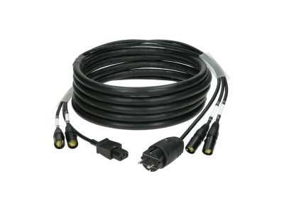 CAT7 & power 3G1.5 hybrid cable2x etherCON + Schuko => IEC - 16 A - 20 m