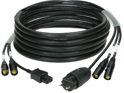 CAT7 & power 3G1.5 hybrid cable2x etherCON + Schuko => IEC - 16 A - 25 m