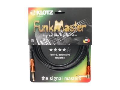 FunkMaster high end guitar & bass cable - 4.5 m - straight - angled