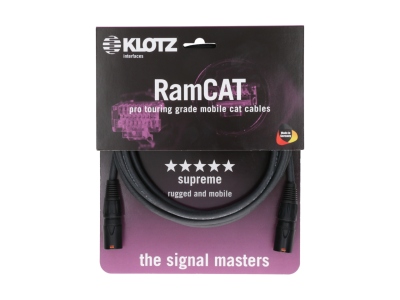 highly flexible RamCAT network cable for the use on the road - blackCAT5e (S/UTP) / etherCON - etherCON - blister - 0.5 m
