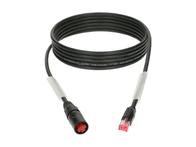highly flexible RamCAT network cable for the use on the road - blackCAT5e (S/UTP) / etherCON - RJ45 - 2x transparent - 70 m