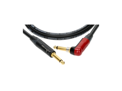 Joe Bonamassa high end guitar cable - 4.5 m - black + red - straight - angled (SilentPlug)