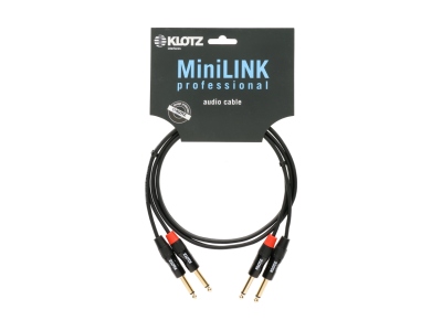 MiniLink Pro stereo twin cable with gold-plated jack plugs - 3m