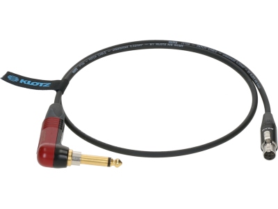 premium instrument cable for bodypack transmitters by ShureTQG (mini XLR 4p) - jack mono, gold plated - SilentPlug angled - TQG - 0.7m