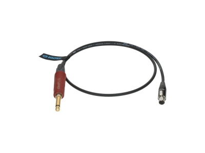 Premium instrument cable for bodypack transmitters by ShureTQG (mini XLR 4p) - jack mono, gold plated - SilentPlug straight - TQG - 0.7m