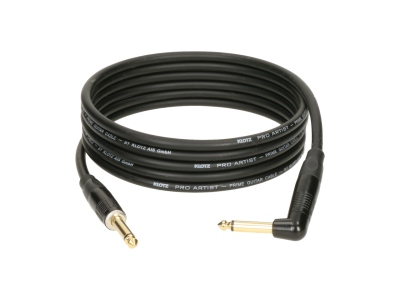 PRO ARTIST professional guitar cable with metal jack and gold-plated contacts - by KLOTZ - 1.5 m - straight - angled