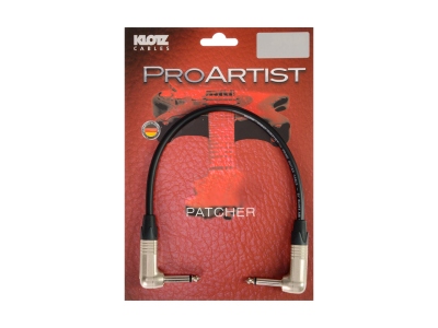 PRO ARTIST unbalanced professional patch cable with jacks from nickel and nickel-plated contacts - by Neutrik® - 0.3 m - angled - angled