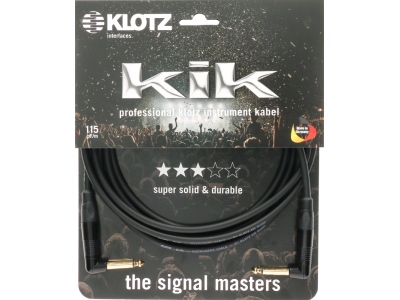 pro instrument cable with metal jack by KLOTZ - 3 m - black - angled - angled