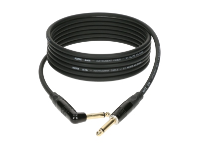 pro instrument cable with metal jack by KLOTZ - 3 m - black - straight - angled