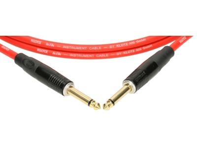 pro instrument cable with metal jack by KLOTZ - 3 m - red - straight - straight