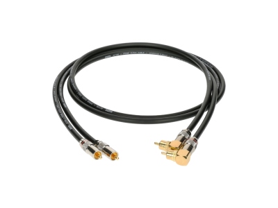 supreme RCA cable with angled RCA plugsgold-plated contacts - 10 m - 2 pieces (1 PE bag)